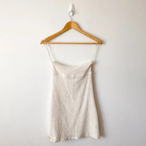 Aritzia Wilfred Attention Smocked Strapless Mini Tube Dress Size Small - Picture 6 of 8